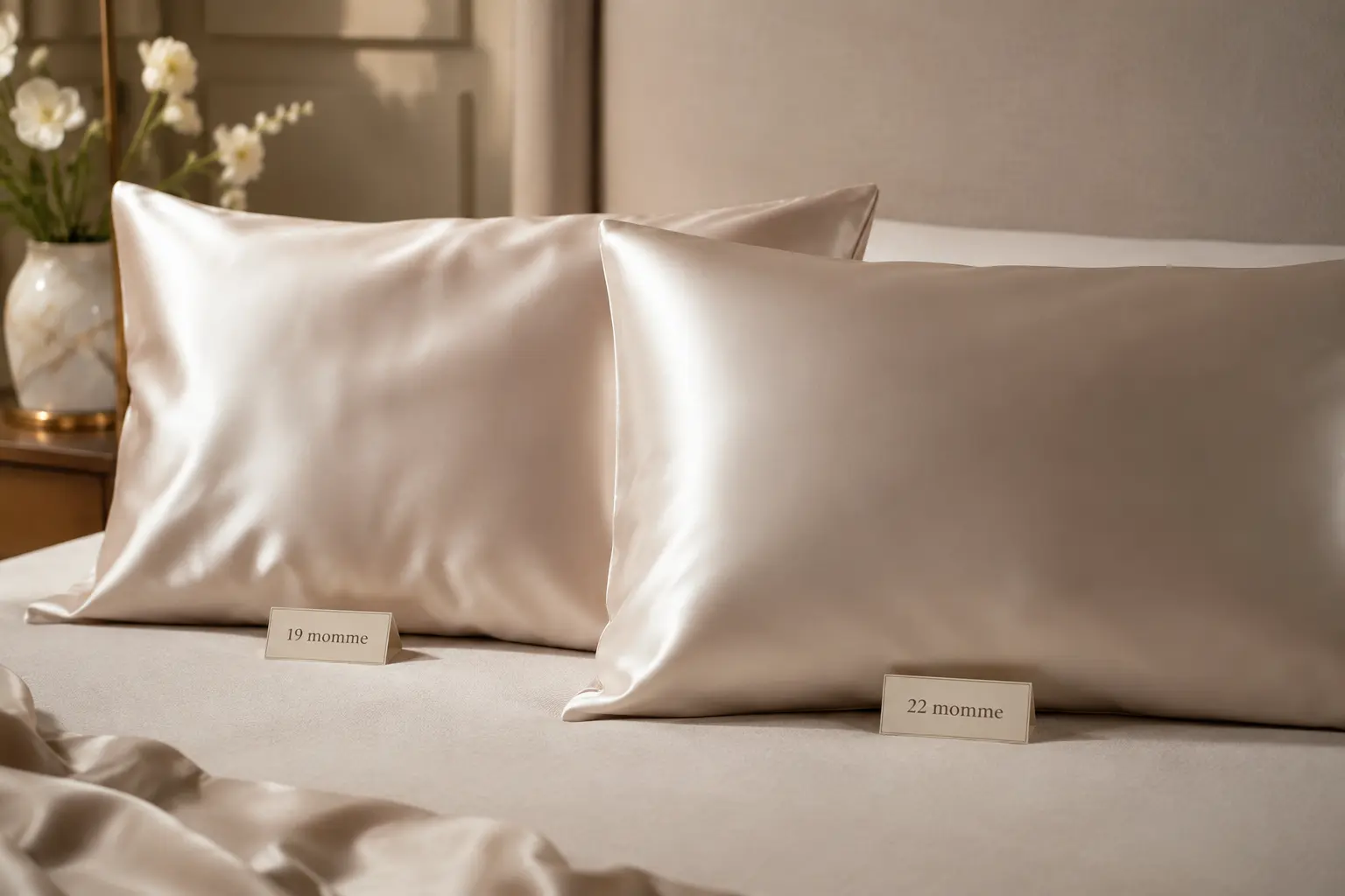 19 momme and 22 momme silk pillowcase samples