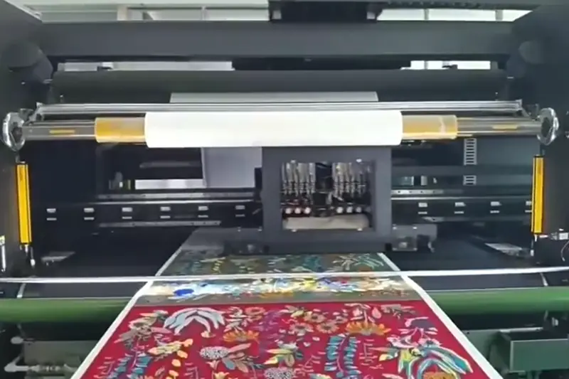 Digital printing process on silk fabric for custom scarves
