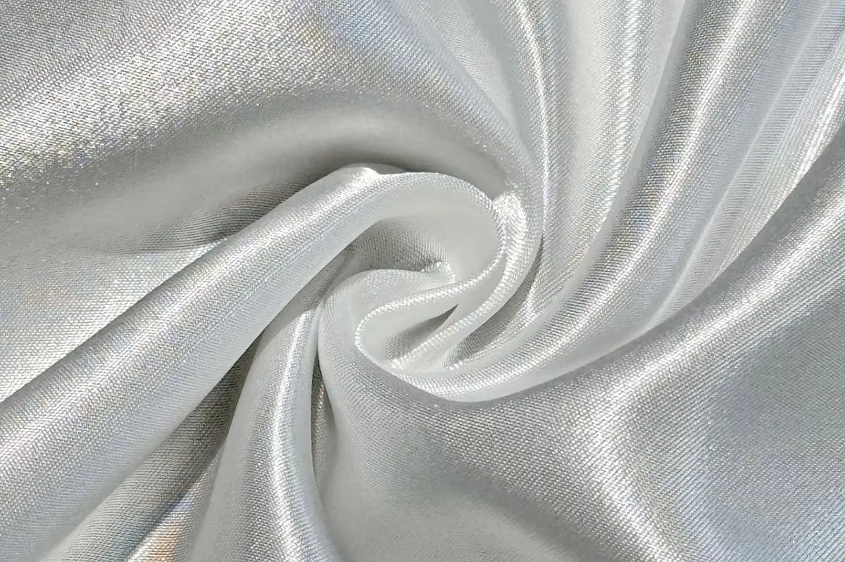 Silk satin fabric with glossy face and dull back