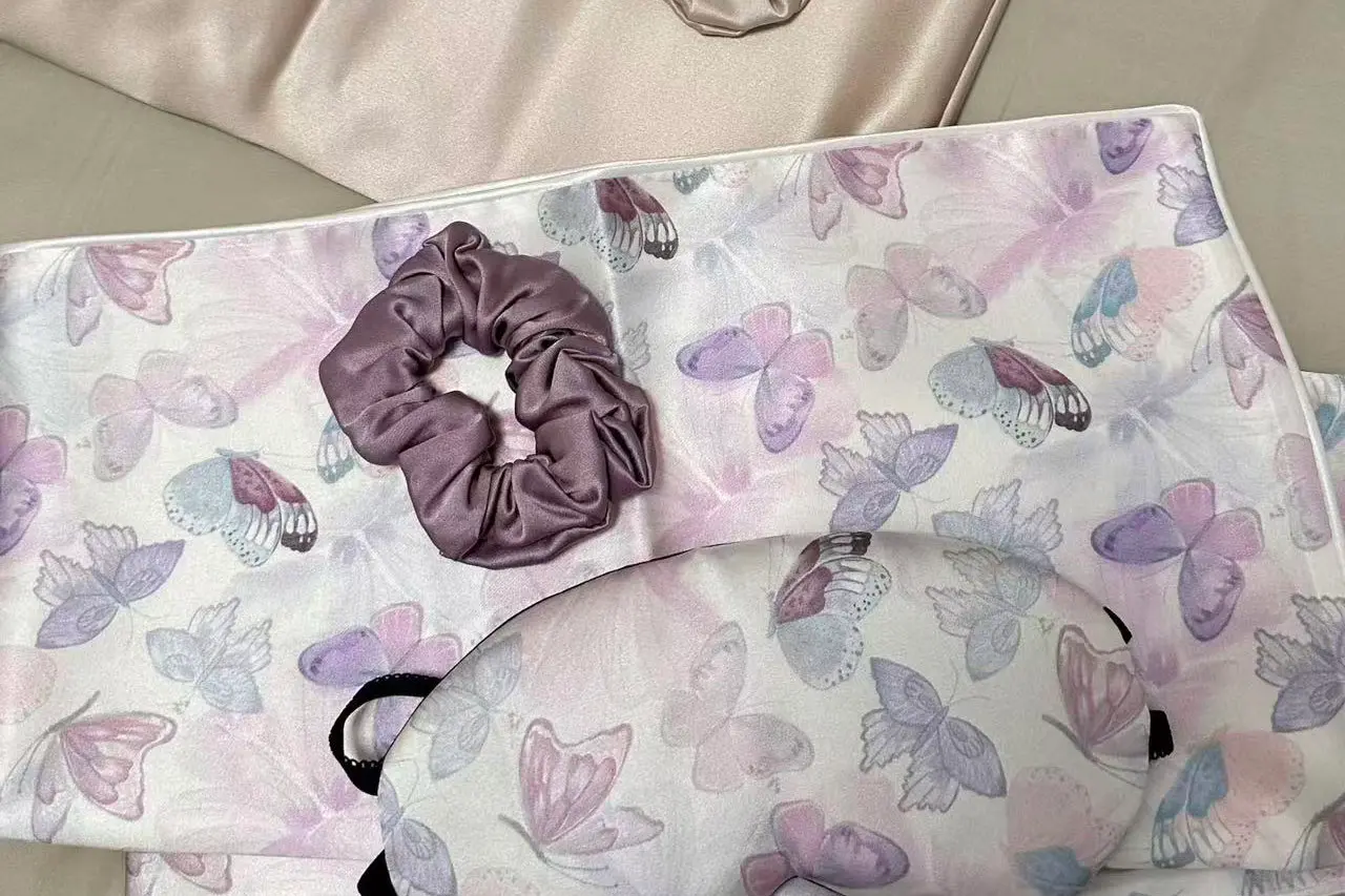 Pantone color card beside silk fabric sample