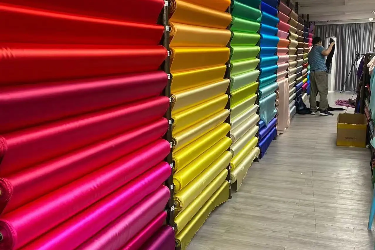 Silk fabric swatches used for custom product MOQ planning