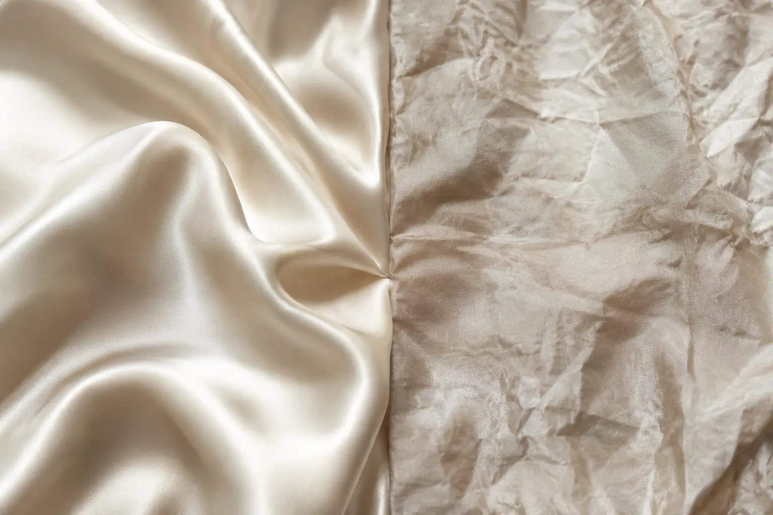 Silk fabric surface after gentle and harsh washing