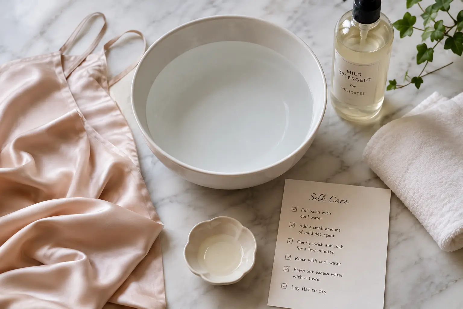 Silk safe washing routine checklist
