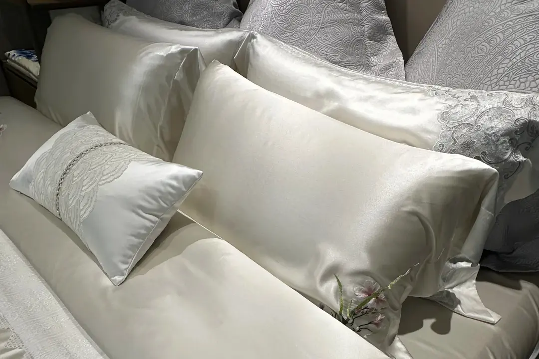 White silk bedding set.