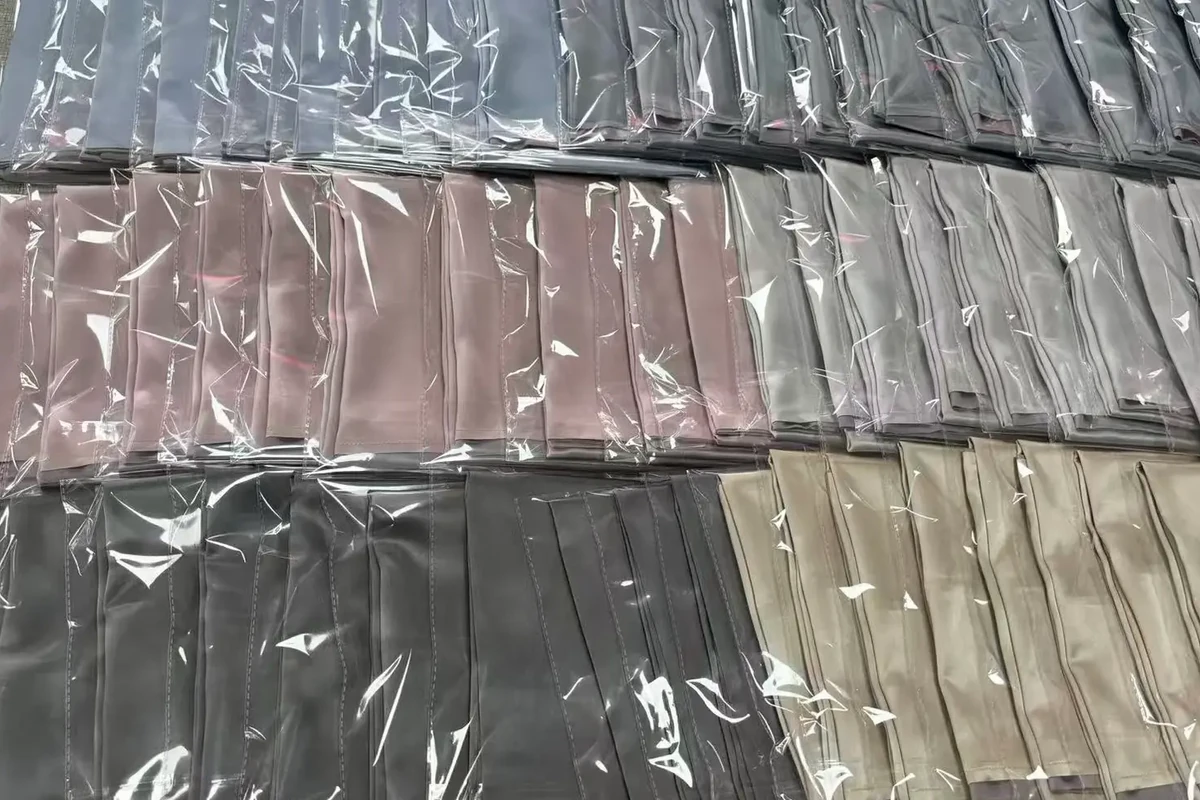 Bulk silk pouches individually packed for production dispatch