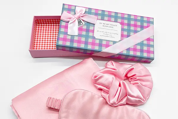 Custom branded packaging with logo printing for silk gifts