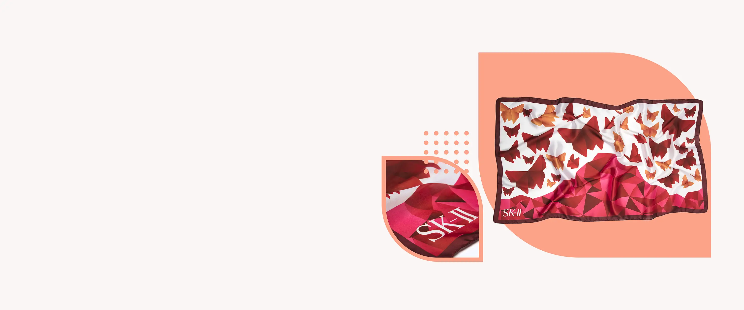 Custom branded long silk scarf sample showcasing logo printing and premium silk fabric