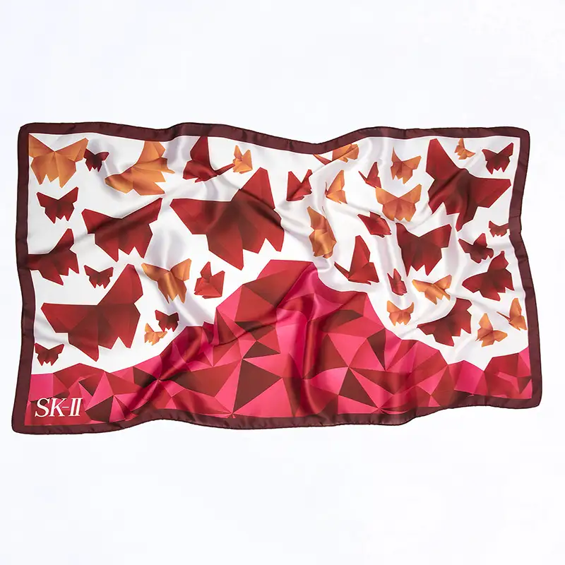 custom long silk scarf design