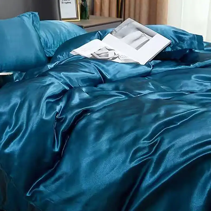 silk bedding stitching detail