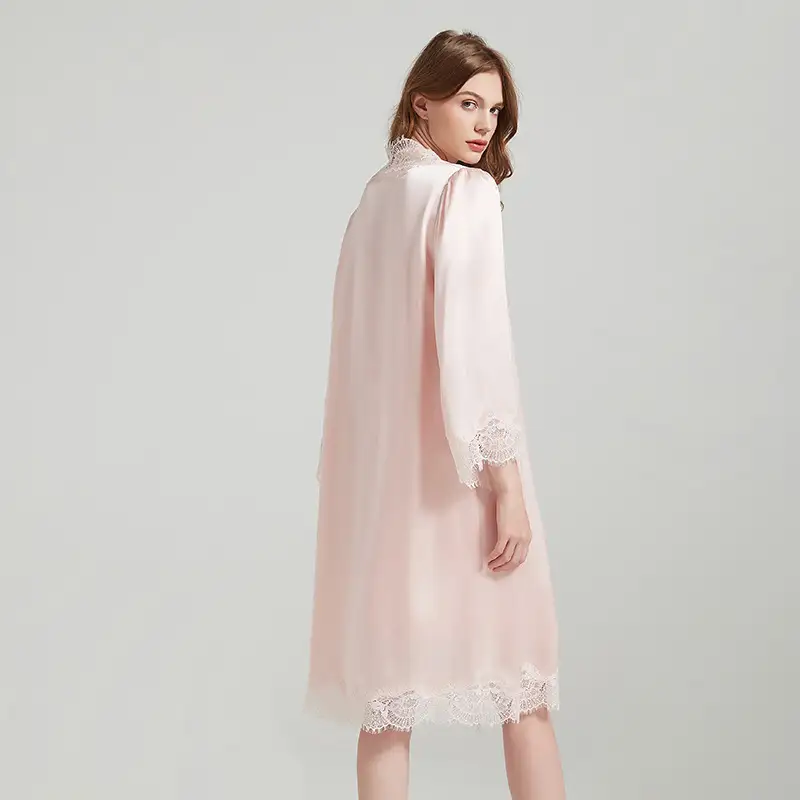 silk sleepwear button detail