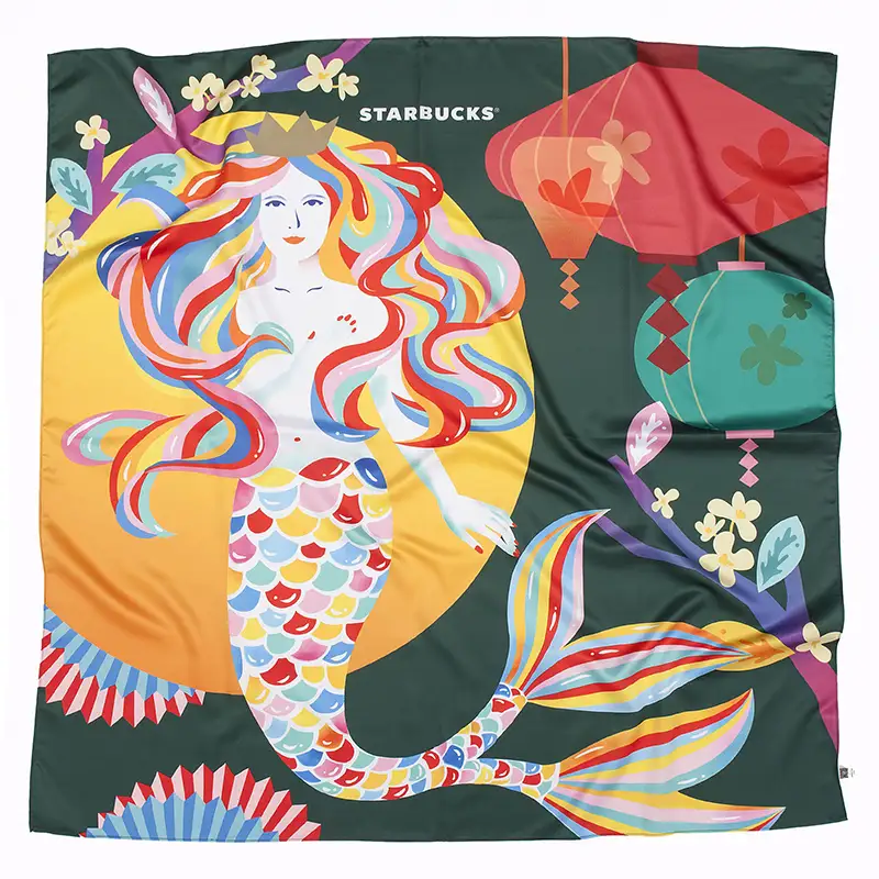 custom square silk scarf with logo