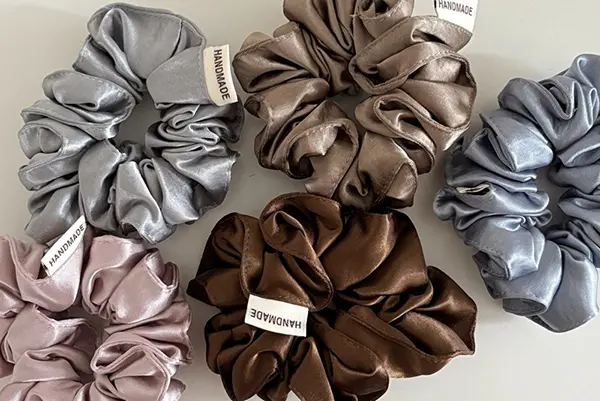 Custom logo labels applied to silk products