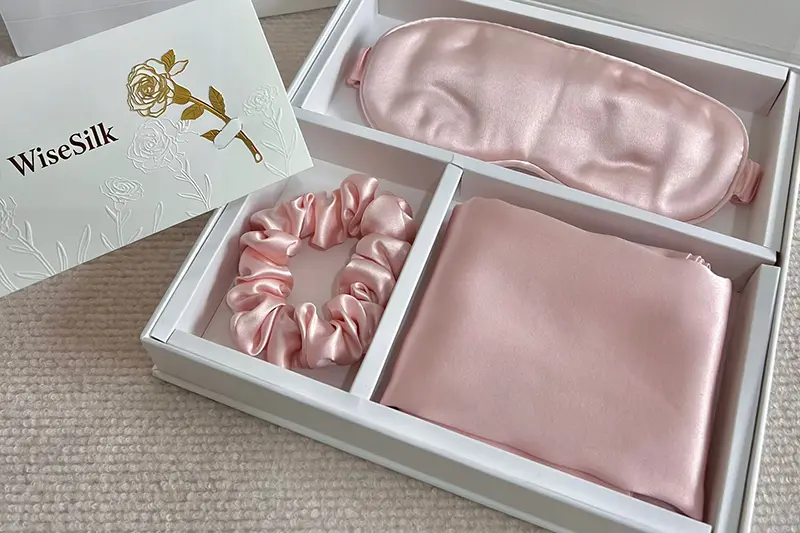 Custom logo silk product presented in premium branded packaging