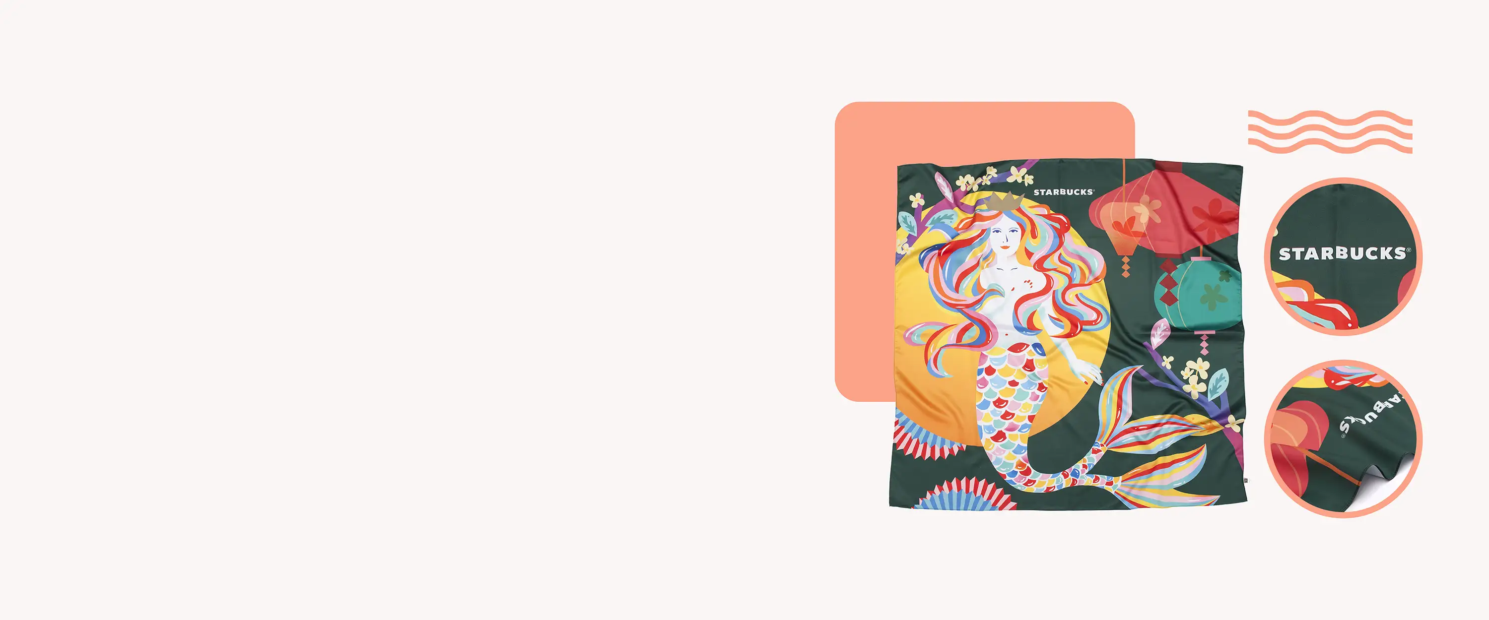 Custom square silk scarf with branded design for corporate gifting