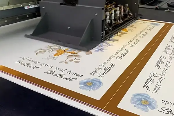 High-resolution digital printing on silk fabric with vibrant colors