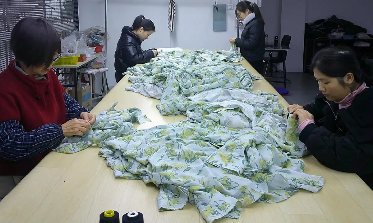 Quality control inspection for custom silk products