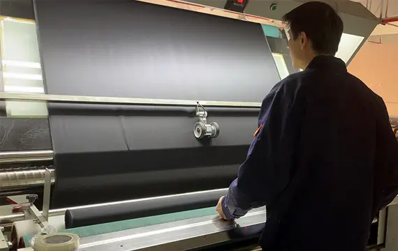 Incoming inspection for silk fabric rolls