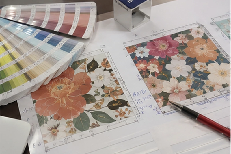 Silk color proof and Pantone comparison