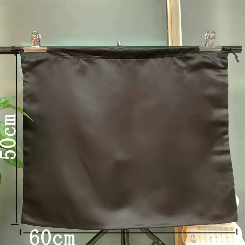 Extra large black satin handbag dust bag measuring 60 by 50 centimeters
