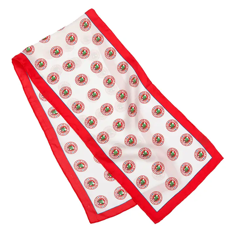 Custom branded pattern long silk scarf design sample