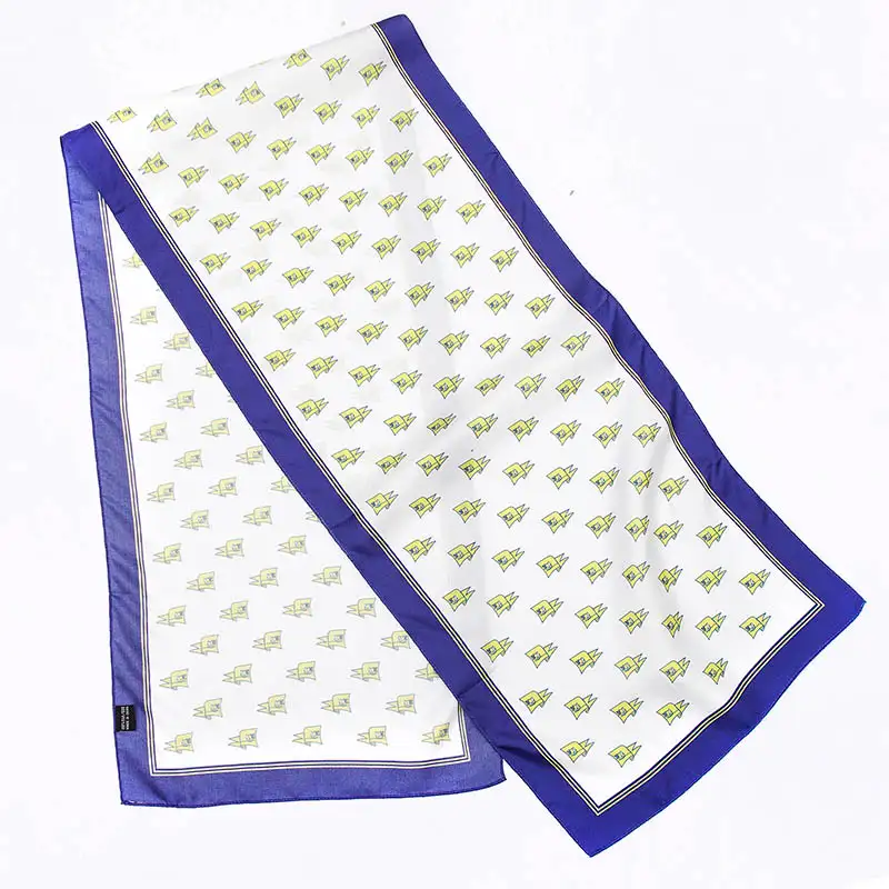 Private label logo tag on silk scarf