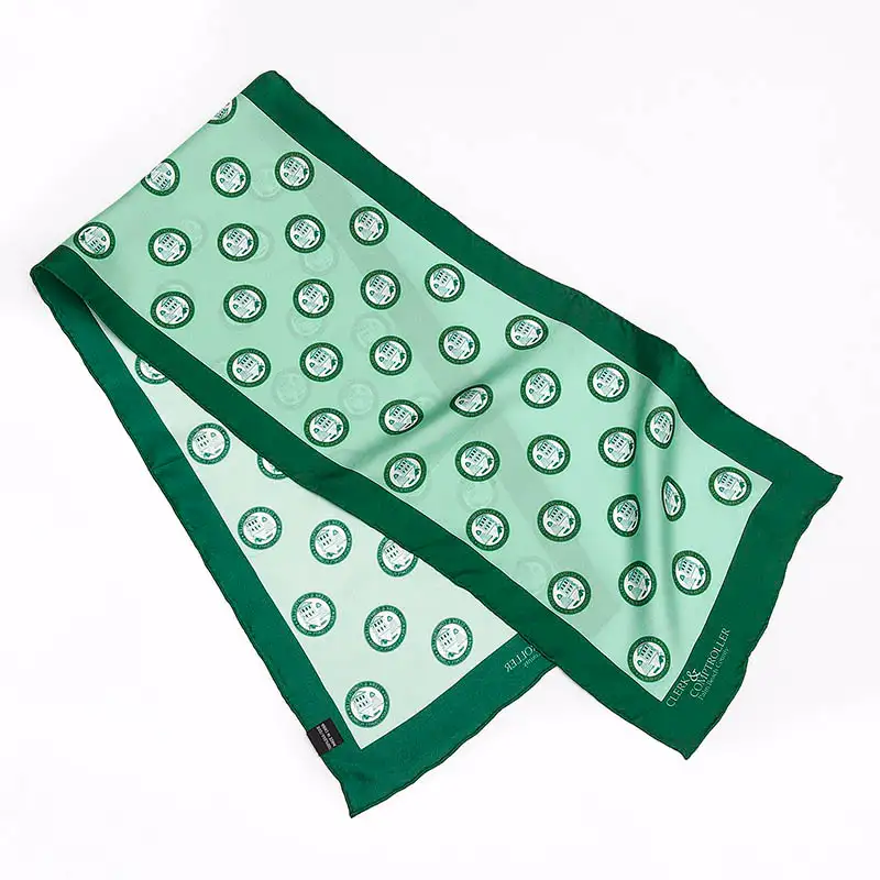 Long silk scarf artwork detail close up