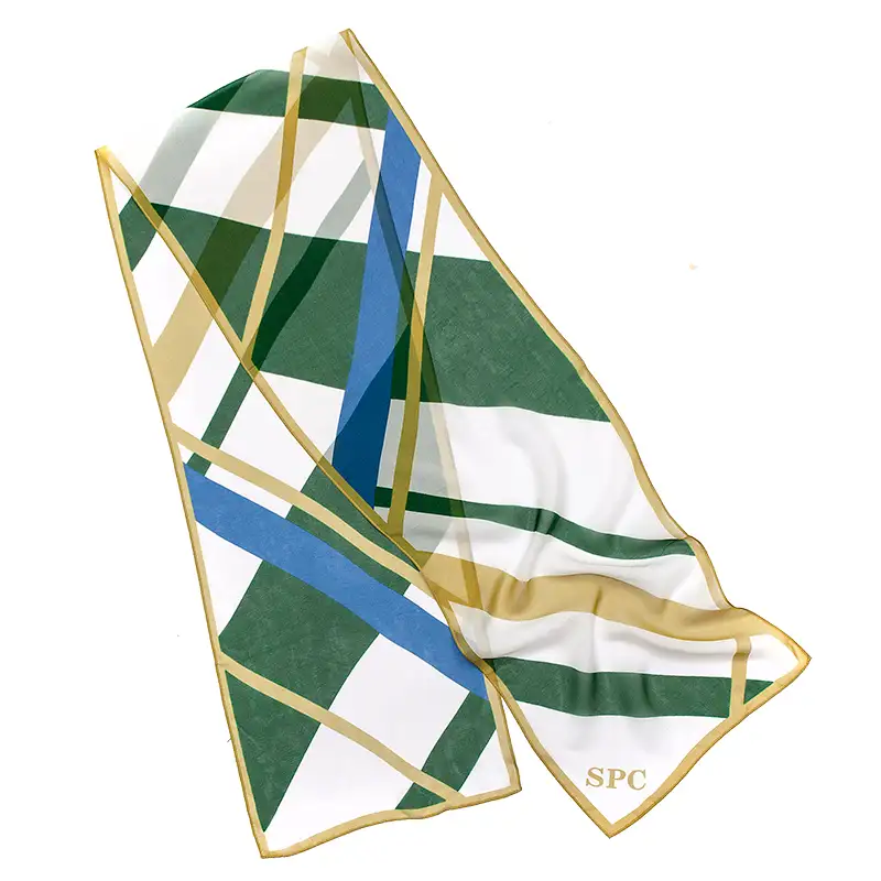 Custom promotional silk scarf design sample