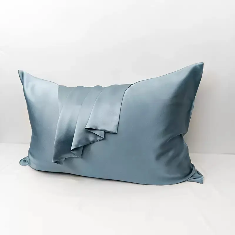 Silk pillowcase with hidden zipper closure for secure fit and clean finish