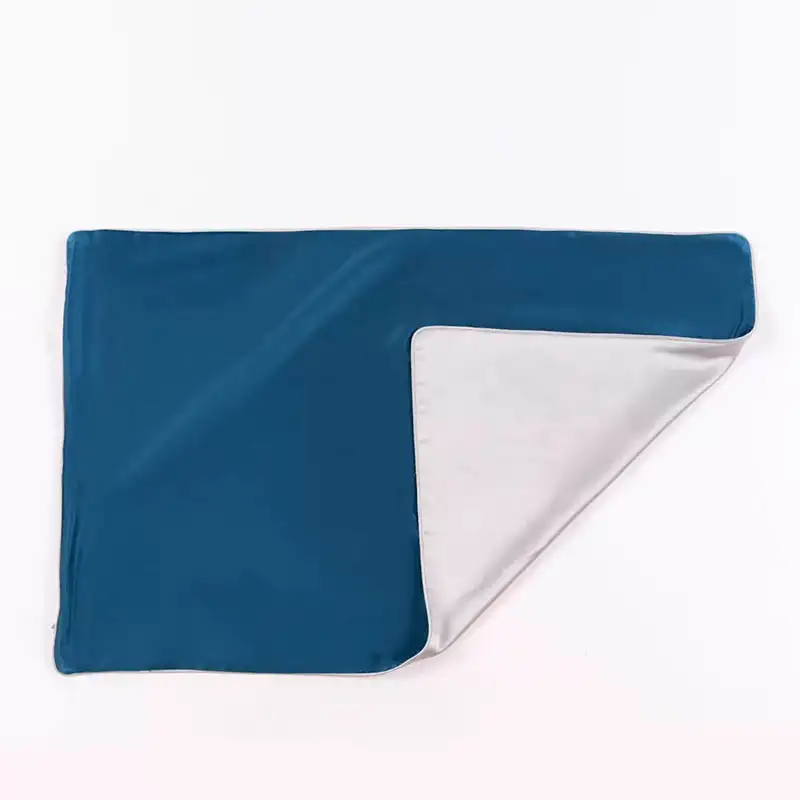 Brand pattern detail on custom silk pillowcase