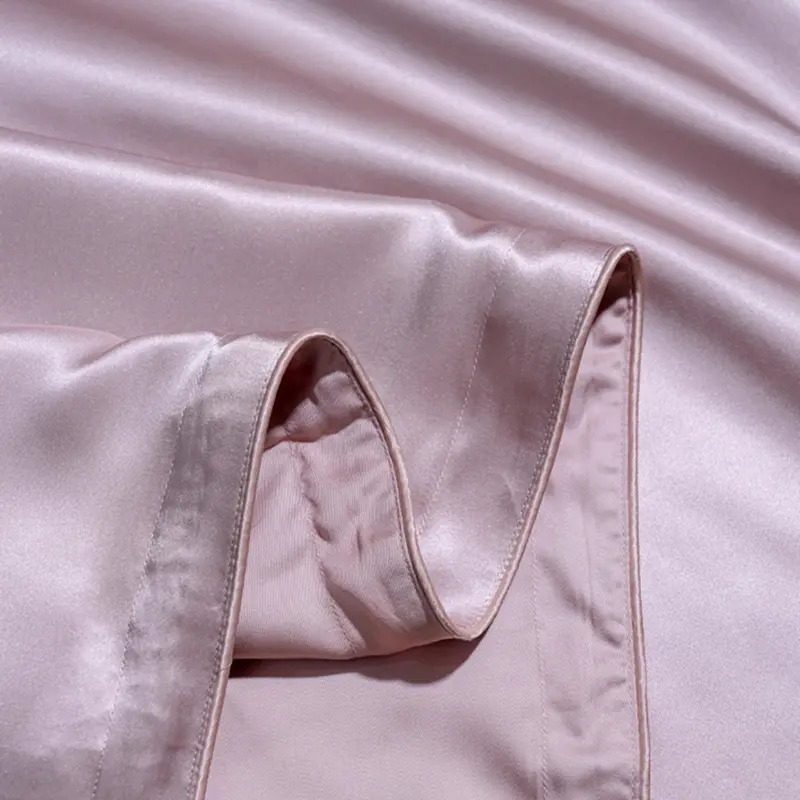 Custom size silk pillowcase detail with brand-specific dimensions