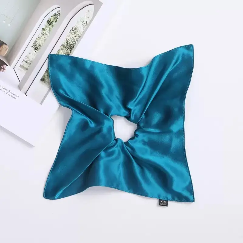 Silk Scrunchie with Custom Logo Label Private Label