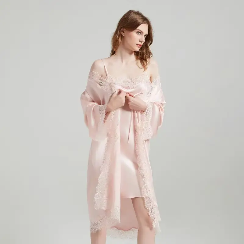 Bulk long silk pajamas for corporate gifts