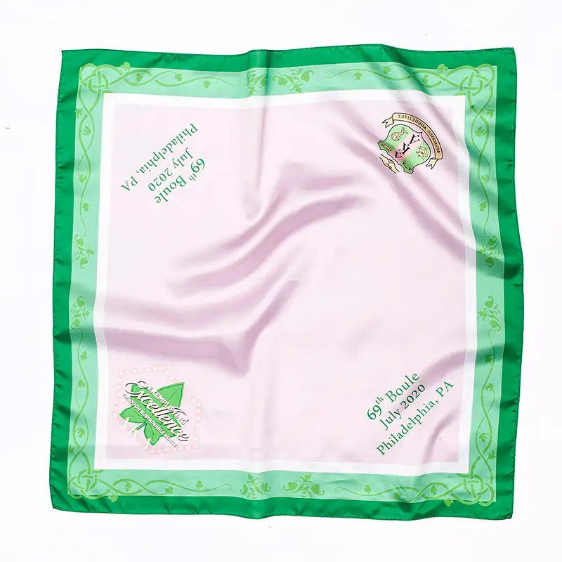 Branded square silk scarf thumbnail