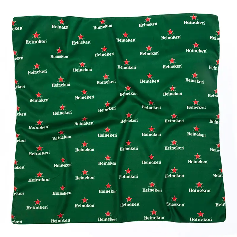 Heineken–inspired custom square silk scarf