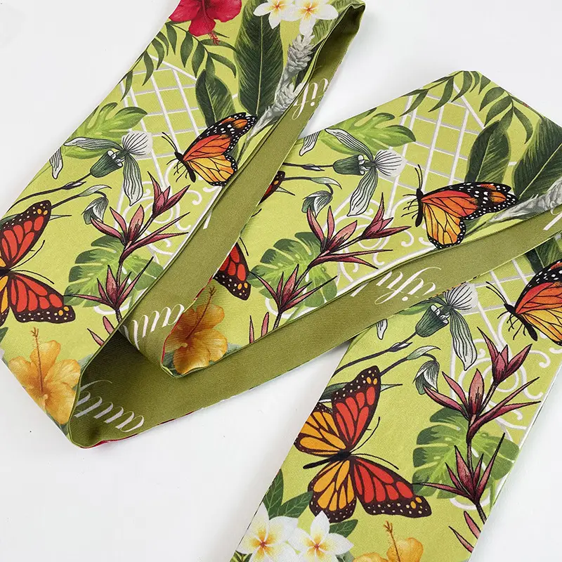 Silk twilly fashion accessory detail showing smooth silk twill texture