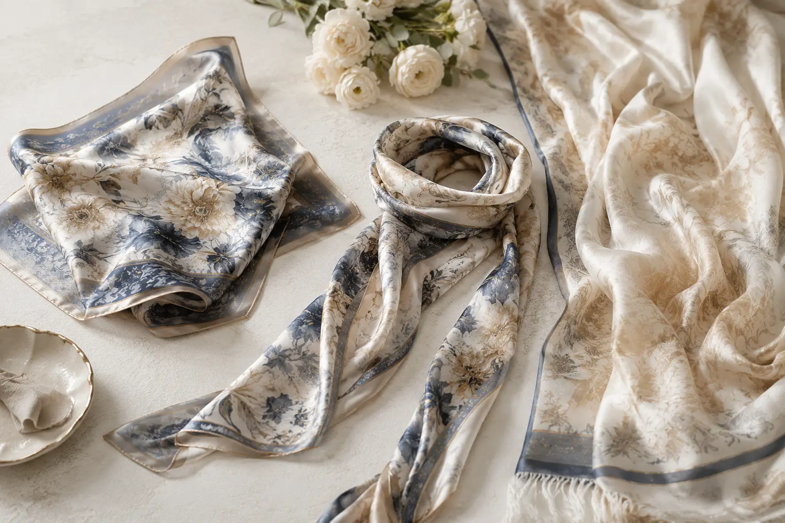 Recommended silk scarf formats for hand-rolled edges