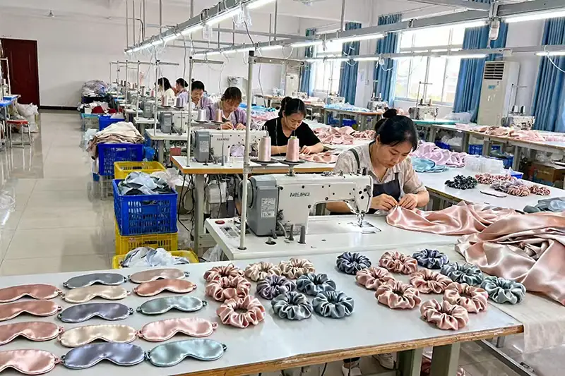 Bulk custom silk production with quality control checks